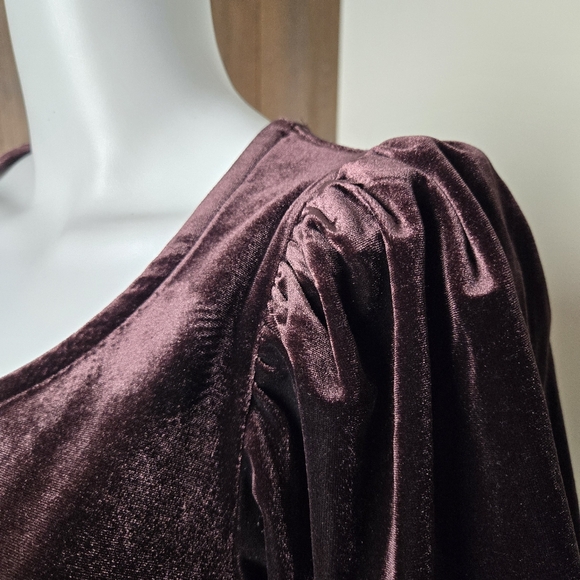 NWT Maurice's Velvet Short Puffy Sleeve Scoop Neck Top - Picture 7 of 14